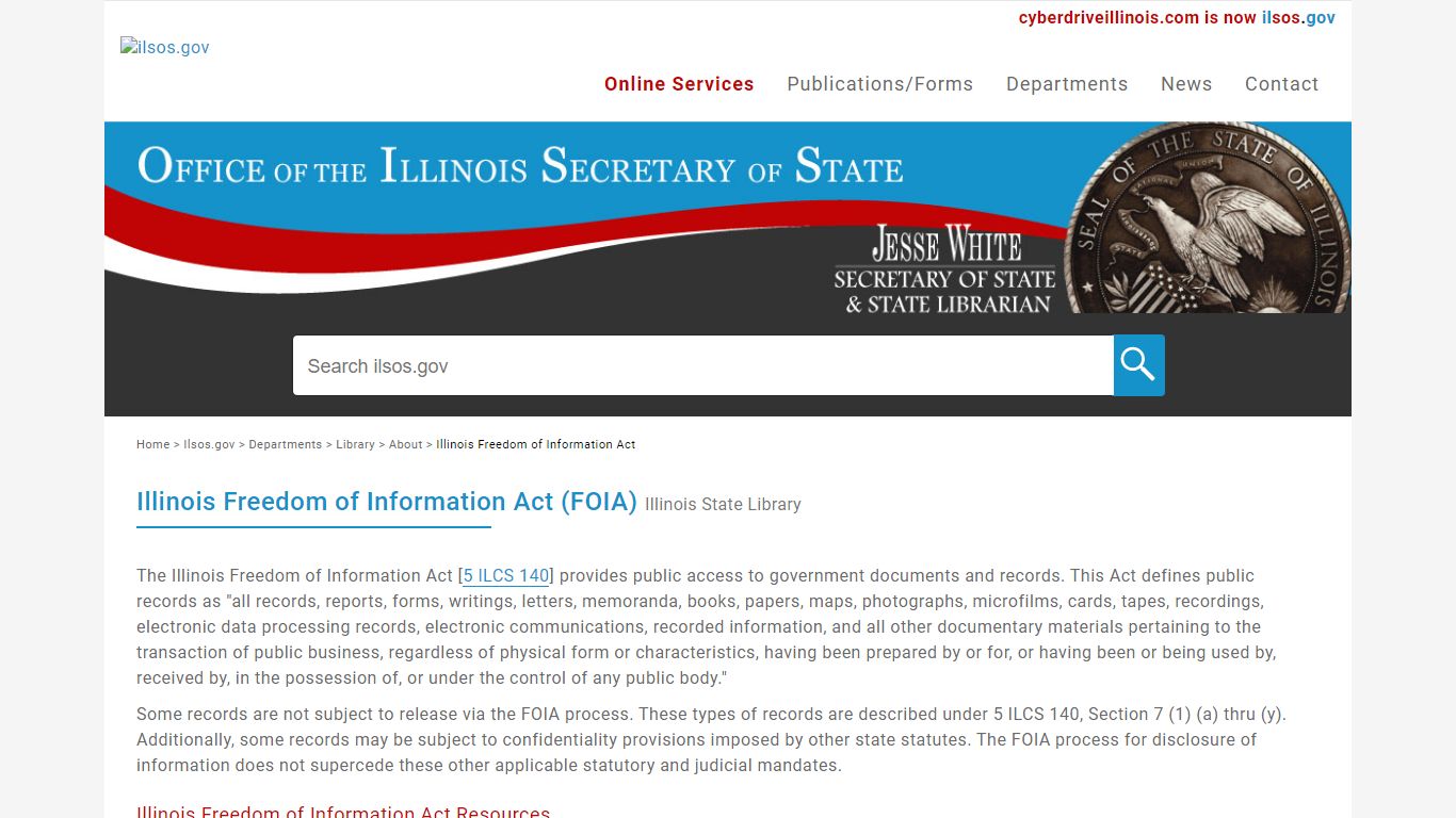 Illinois Freedom of Information Act - ilsos.gov